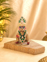 Rajsi Laddu Gopal Mukut & Mala Set