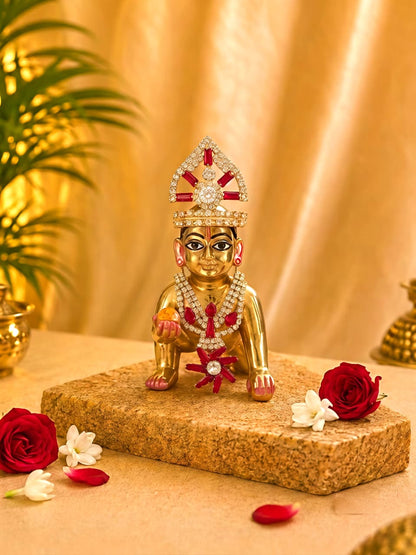 Ratnavi Laddu Gopal Mukut & Mala Set