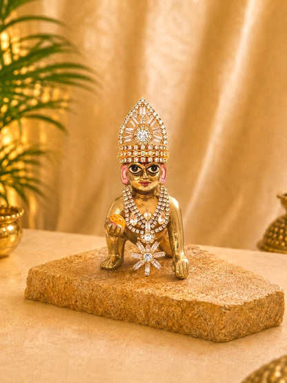Ratnavi Laddu Gopal Mukut & Mala Set