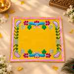 Peetambar Yellow Velvet Aasan 5”x7”