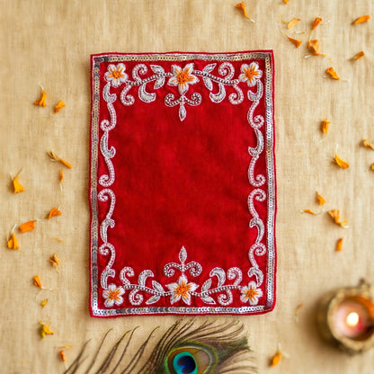Gulab Kunj Red Velvet Aasan 6”x9”