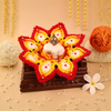 Sunehri Orange Wool Laddu Gopal Poshak 2 Pc Set