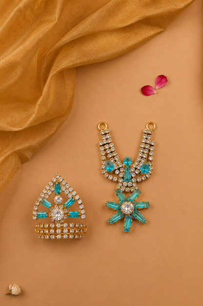Ratnavi Laddu Gopal Mukut & Mala Set