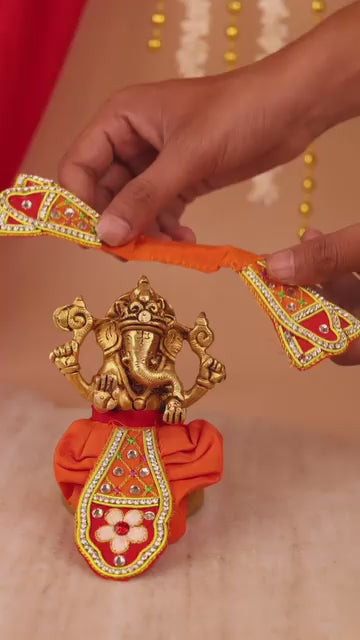 Madhur Leela Orange Dhoti Patka