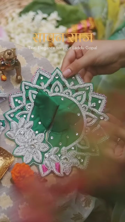 Saawan Sugandh Emerald Green Ladoo Gopal Poshak