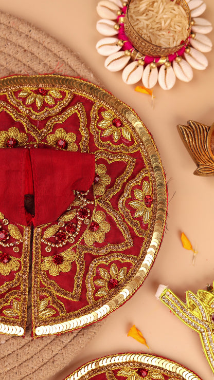 Divya Raas Maroon Laddu Gopal Poshak