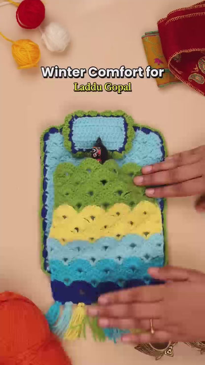 Mayur Laddu Gopal Bedding Set - 3 Pc