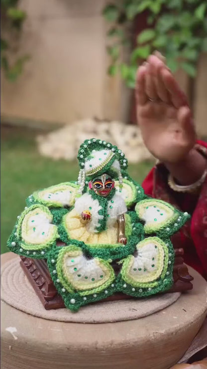Tulsiya Green Wool Laddu Gopal Poshak 2 Pc Set